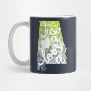 Tuscaloosa Alabama Map Blue and Green Geometric Mug